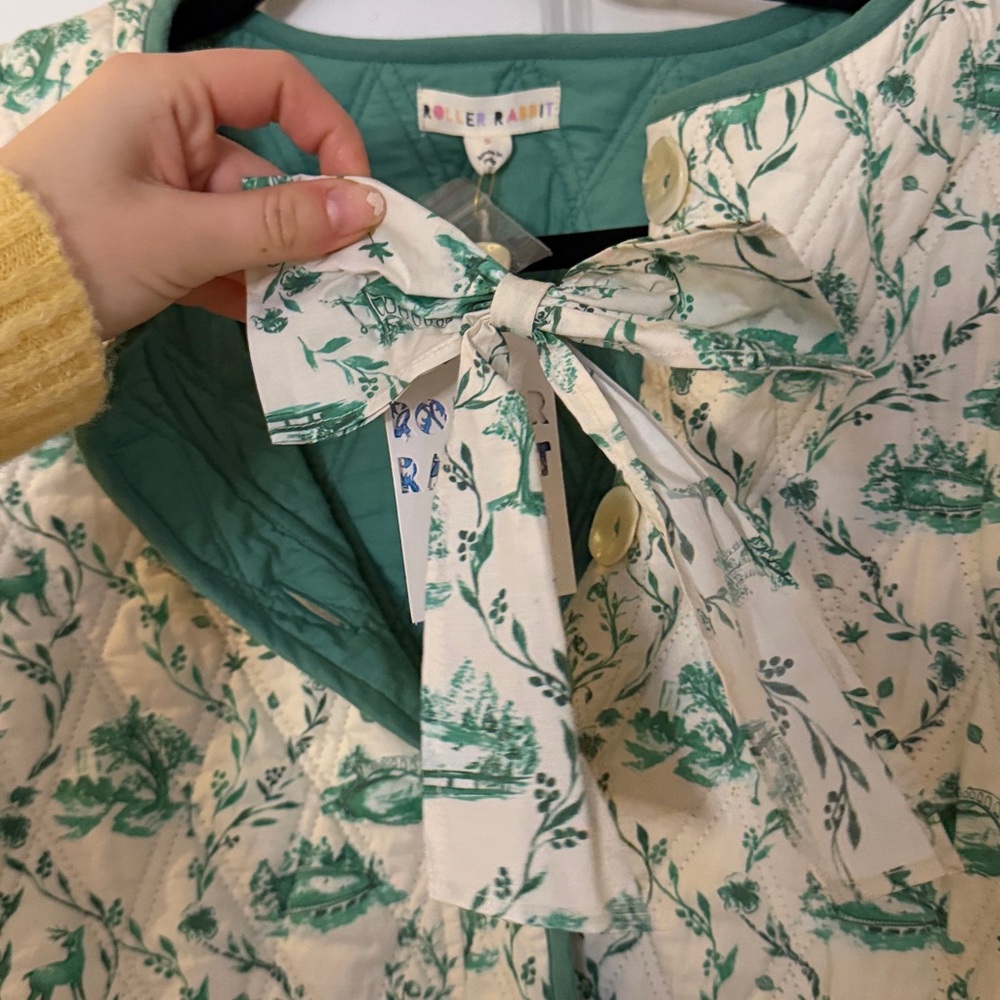 NWT Roller Rabbit Quilted Woodland Toile Carmen Jacket - Picture 4 of 5